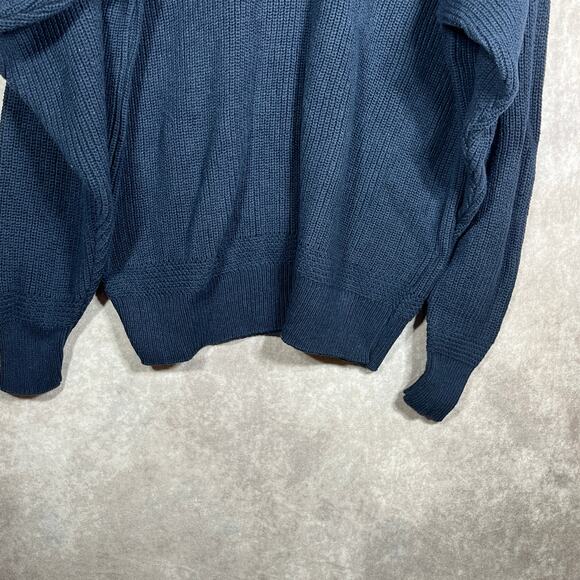 Peconic Bay Traders Chenille Sweater Mens Large Blue Knit Grandpa Cabincore USA - Picture 3 of 8